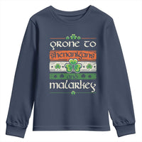 St. Patrick's Day Prone to Shenanigans and Malarkey Youth Sweatshirt Funny St Patrick's Day Lucky Shamrock Irish