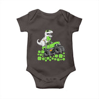 Lucky St Patricks Day Toddler Boys Baby Onesie T Rex Dino Riding Monster Truck Shamrock