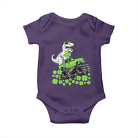Lucky St Patricks Day Toddler Boys Baby Onesie T Rex Dino Riding Monster Truck Shamrock