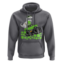 Lucky St Patricks Day Toddler Boys Hoodie T Rex Dino Riding Monster Truck Shamrock