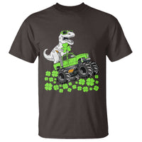 Lucky St Patricks Day Toddler Boys T Shirt T Rex Dino Riding Monster Truck Shamrock
