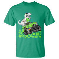 Lucky St Patricks Day Toddler Boys T Shirt T Rex Dino Riding Monster Truck Shamrock