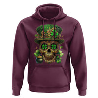 Sugar Skull St Patrick Day Hoodie De Los Muertos Lucky Shamrock