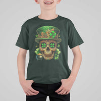 Sugar Skull St Patrick Day T Shirt For Kid De Los Muertos Lucky Shamrock