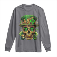 Sugar Skull St Patrick Day Long Sleeve Shirt De Los Muertos Lucky Shamrock