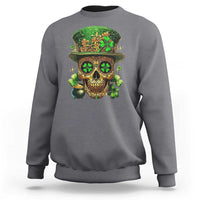 Sugar Skull St Patrick Day Sweatshirt De Los Muertos Lucky Shamrock