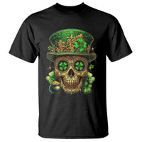 Sugar Skull St Patrick Day T Shirt De Los Muertos Lucky Shamrock