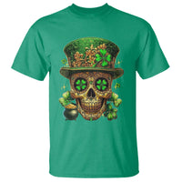 Sugar Skull St Patrick Day T Shirt De Los Muertos Lucky Shamrock