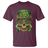 Sugar Skull St Patrick Day T Shirt De Los Muertos Lucky Shamrock