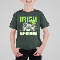 Funny Gamer St Patricks Day T Shirt For Kid Irish I Was Gaming Video Games Lovers