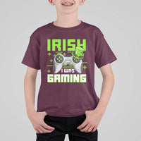 Funny Gamer St Patricks Day T Shirt For Kid Irish I Was Gaming Video Games Lovers