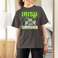 Funny Gamer St Patricks Day T Shirt For Women Irish I Was Gaming Video Games Lovers