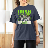 Funny Gamer St Patricks Day T Shirt For Women Irish I Was Gaming Video Games Lovers