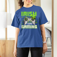 Funny Gamer St Patricks Day T Shirt For Women Irish I Was Gaming Video Games Lovers