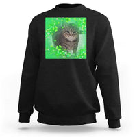 Funny Cat Meme St Patricks Day Sweatshirt Lucky Shamrock Goofy Ahh Cat