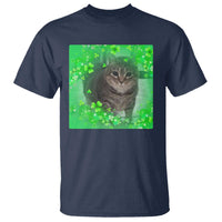 Funny Cat Meme St Patricks Day T Shirt Lucky Shamrock Goofy Ahh Cat