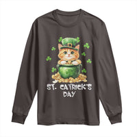 St. Patrick's Day Irish Cat Long Sleeve Shirt Kitty Saint Pattys Lucky Shamrocks