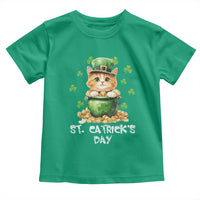 St. Patrick's Day Irish Cat Toddler T Shirt Kitty Saint Pattys Lucky Shamrocks