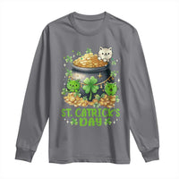 Cats St Patricks Day Long Sleeve Shirt Pot Of Gold Kitty Lover Lucky Irish