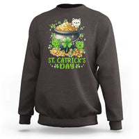 Cats St Patricks Day Sweatshirt Pot Of Gold Kitty Lover Lucky Irish