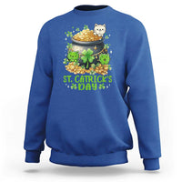 Cats St Patricks Day Sweatshirt Pot Of Gold Kitty Lover Lucky Irish