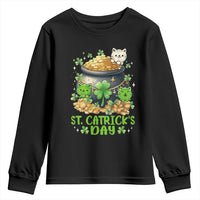 Cats St Patricks Day Youth Sweatshirt Pot Of Gold Kitty Lover Lucky Irish
