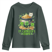 Cats St Patricks Day Youth Sweatshirt Pot Of Gold Kitty Lover Lucky Irish