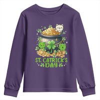 Cats St Patricks Day Youth Sweatshirt Pot Of Gold Kitty Lover Lucky Irish