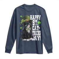 Shamrock Cat St Patricks Day Long Sleeve Shirt Kitty Mom Gift