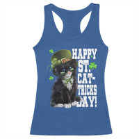 Shamrock Cat St Patricks Day Racerback Tank Top Kitty Mom Gift