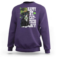 Shamrock Cat St Patricks Day Sweatshirt Kitty Mom Gift