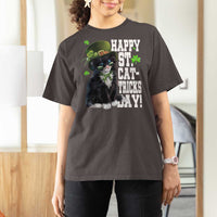 Shamrock Cat St Patricks Day T Shirt For Women Kitty Mom Gift