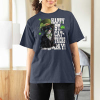 Shamrock Cat St Patricks Day T Shirt For Women Kitty Mom Gift