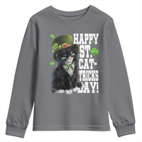 Shamrock Cat St Patricks Day Youth Sweatshirt Kitty Mom Gift