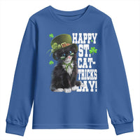 Shamrock Cat St Patricks Day Youth Sweatshirt Kitty Mom Gift