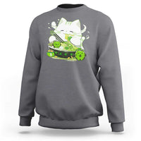 St Patrick's Day Cats Sweatshirt Irish Eating Ramen Noodles Cute Anime Shamrocks