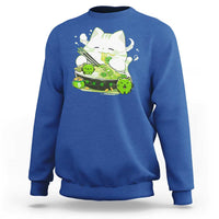 St Patrick's Day Cats Sweatshirt Irish Eating Ramen Noodles Cute Anime Shamrocks