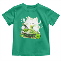 St Patrick's Day Cats Toddler T Shirt Irish Eating Ramen Noodles Cute Anime Shamrocks