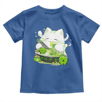 St Patrick's Day Cats Toddler T Shirt Irish Eating Ramen Noodles Cute Anime Shamrocks