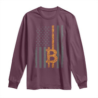 BTC Bitcoin American Flag Long Sleeve Shirt Crypto Buy the Dip