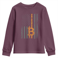 BTC Bitcoin American Flag Youth Sweatshirt Crypto Buy the Dip