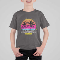 Welcome To America's Gulf T Shirt For Kid Est 2025 Retro Vintage Summer Vibes