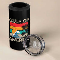 Gulf Of America 4 in 1 Can Cooler Tumbler Funny Beach Summer Vacation Retro Vintage