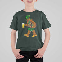 St Patricks Day Bigfoot T Shirt For Kid Sasquatch Beer Funny Party Shamrock