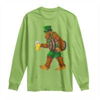 St Patricks Day Bigfoot Long Sleeve Shirt Sasquatch Beer Funny Party Shamrock
