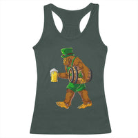 St Patricks Day Bigfoot Racerback Tank Top Sasquatch Beer Funny Party Shamrock