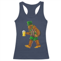 St Patricks Day Bigfoot Racerback Tank Top Sasquatch Beer Funny Party Shamrock