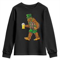 St Patricks Day Bigfoot Youth Sweatshirt Sasquatch Beer Funny Party Shamrock