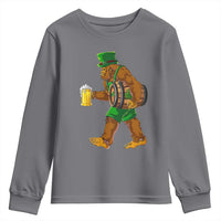 St Patricks Day Bigfoot Youth Sweatshirt Sasquatch Beer Funny Party Shamrock