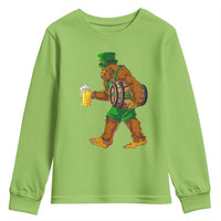 St Patricks Day Bigfoot Youth Sweatshirt Sasquatch Beer Funny Party Shamrock
